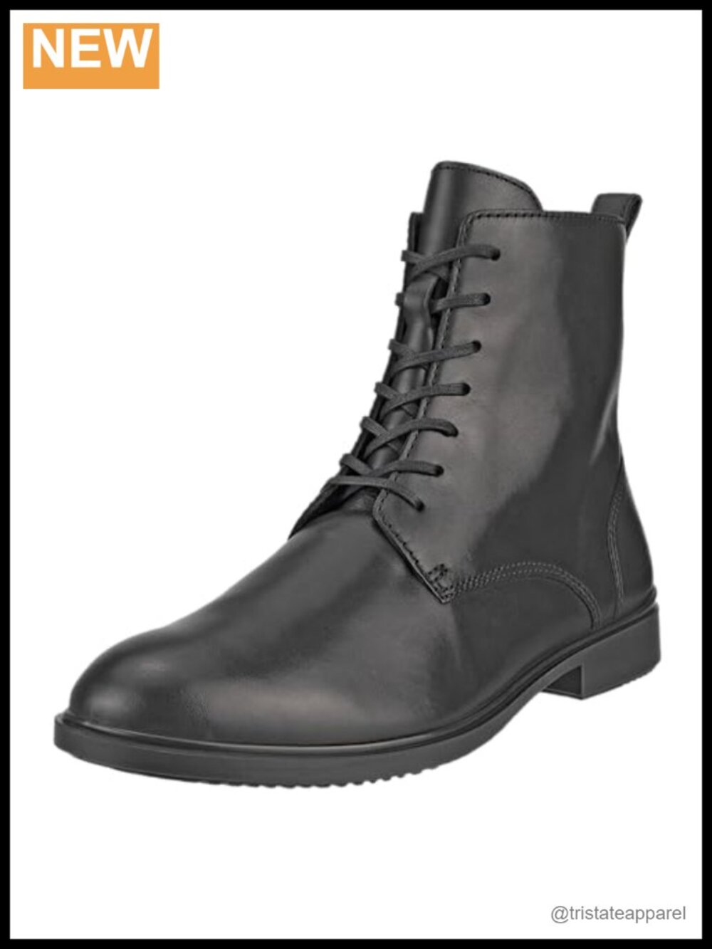 ECCO Women's Ankle Boots Leather Lace Up Block Heel